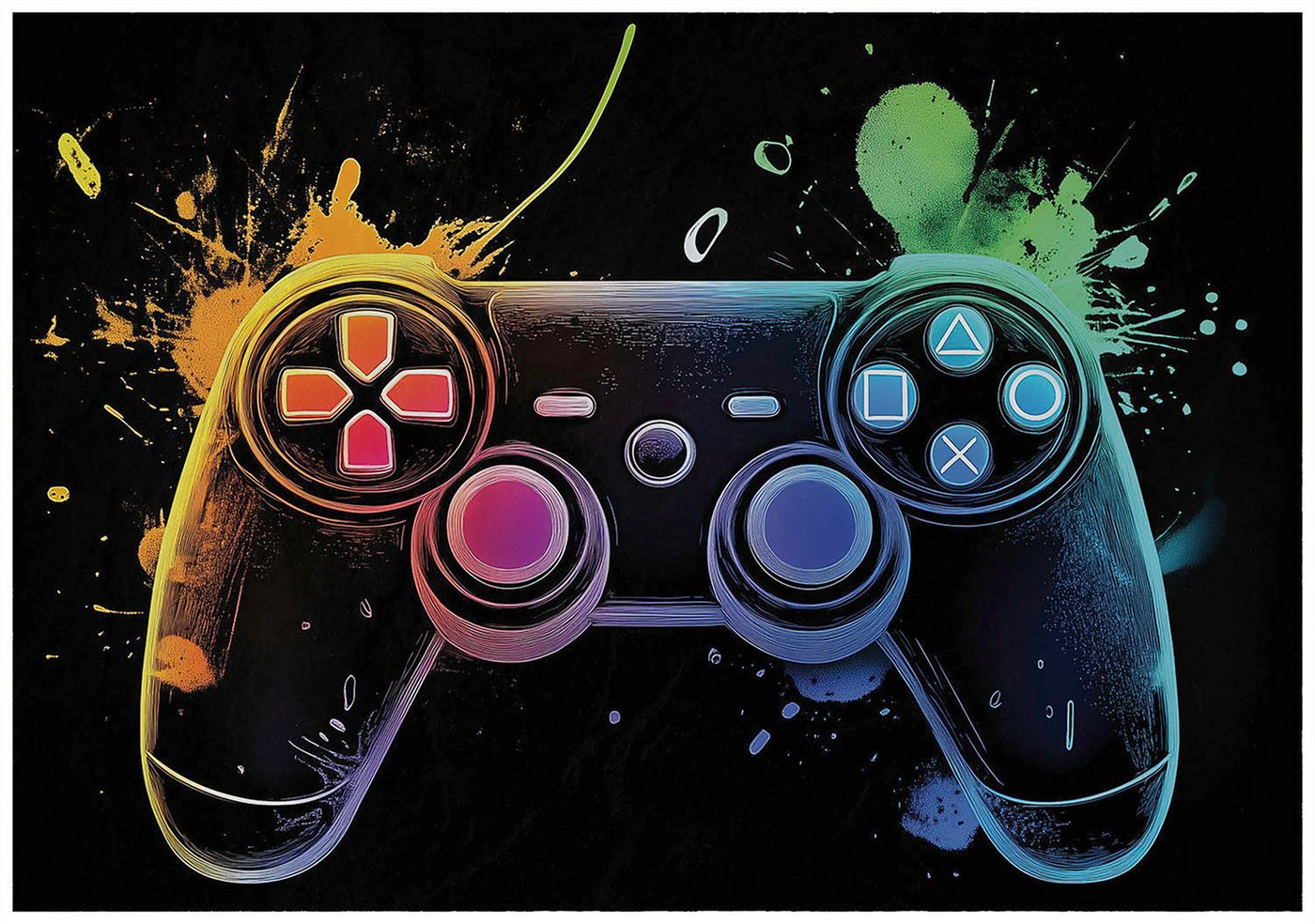 Wallarena Fototapete Gaming Graffiti - Mehrfarbig - Jugendliche - Vlies - Schlafzimmer, glatt, (2 St), 100x70cm Bild 3