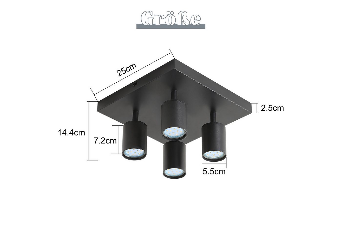 Nettlife Deckenstrahler Indoor 4/6flammig GU10 Weiß/Schwarz Moderne Deckenspot, 350° Schwenkbar, ohne Leuchtmittel, für Wohnzimmer Schlafzimmer Küche Flur Bild 4