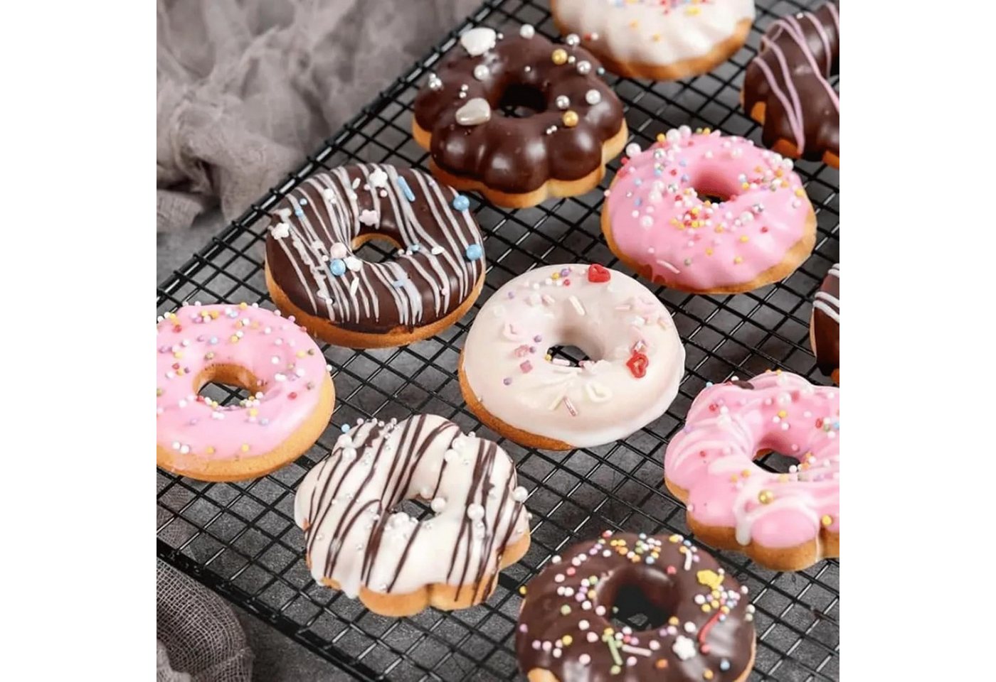 FELIXLEO Backform Metall Donut Backform 6 Loch Antihaft Kuchenform DIY, (1-tlg) Bild 2