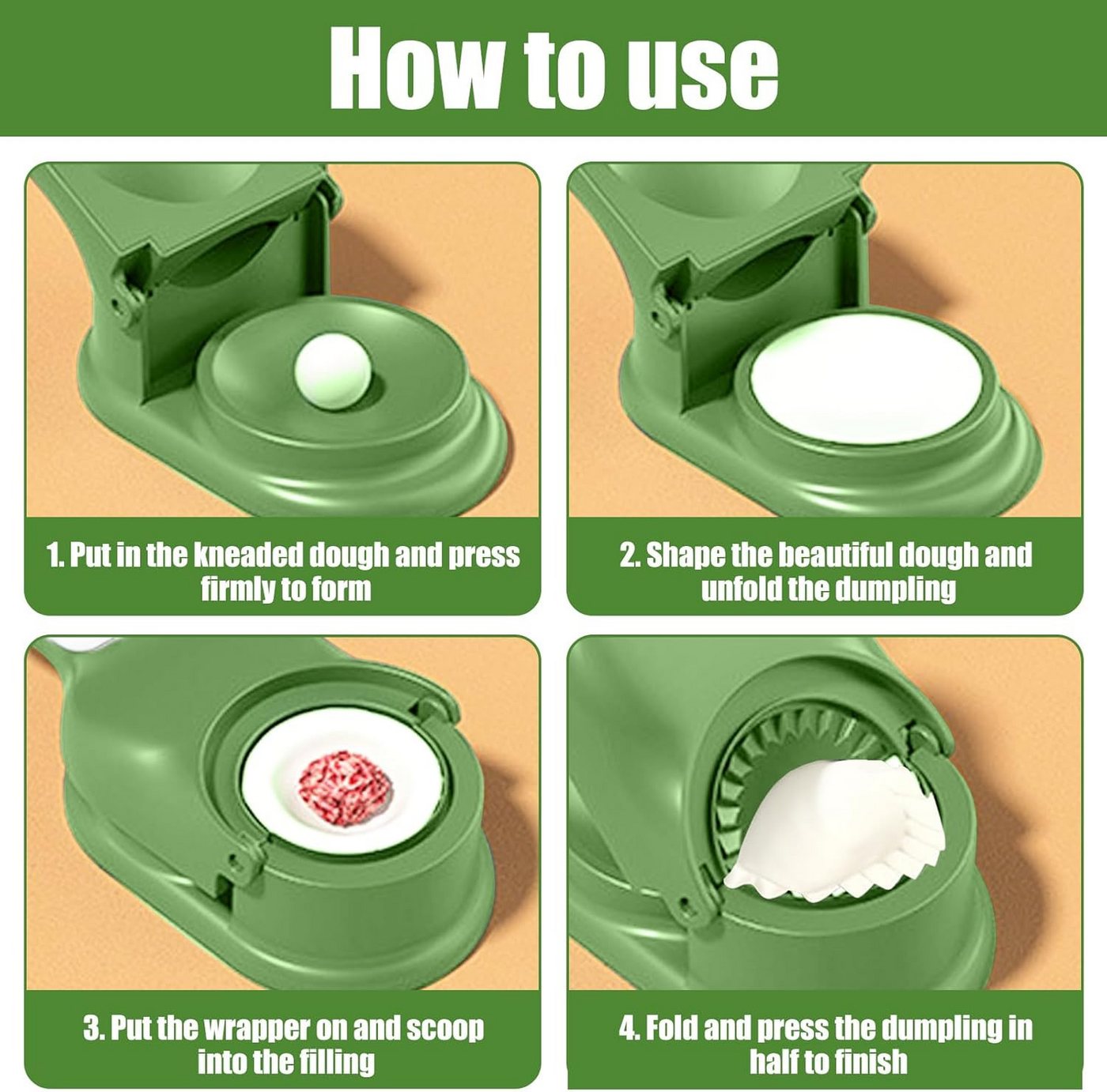 FELIXLEO Nudelmaschine 2in1 Dumpling Maker Teigtaschenformer Ravioli Former Manuell Bild 2