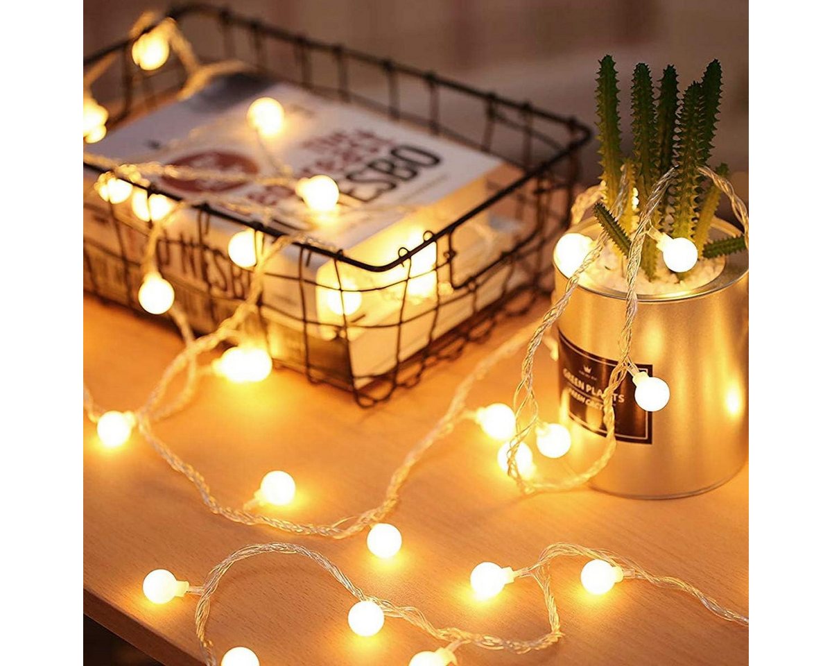FELIXLEO LED-Lichterkette 5M 40 LED Globe Lichterkette Batterie Warmweiß Für Garten Deko Bild 2