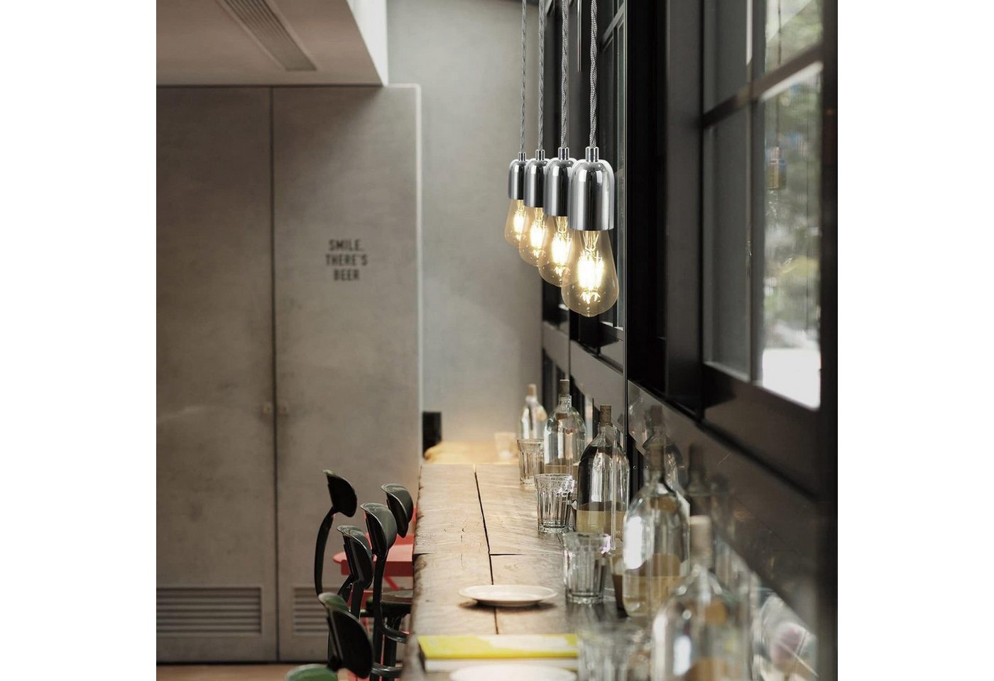 ZMH Hängeleuchte Retro E27 mit 1.3M Kabel Lampenaufhängung Baldachin für Esszimmer Bar, Auegnschutz, ohne Leuchtmittel, Industrial Pendleuchte mit Baldachin Deckenbefestigung Bild 4