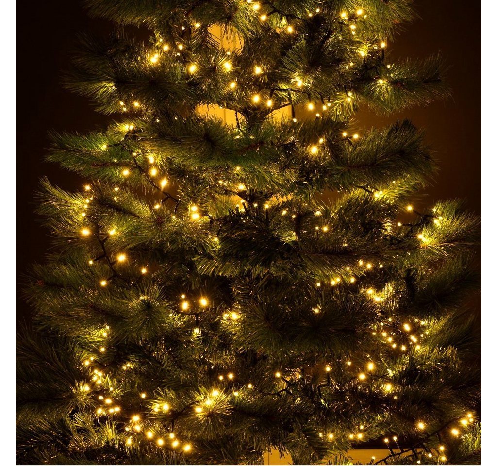 INtrenDU LED-Lichterkette Lichterkette warmeiß 560LED 11m, mit itegriertem Timer, Beleuchtungsprogrammen und Memoryfunktion