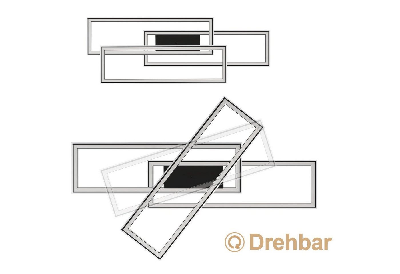 ZMH LED Deckenleuchte Deckenlampe Moderne Wohnzimmer Schlafzimmer mit Fernbedienung CCT/RGB, Augenschutz, Einfache Installtion, LED fest integriert, 3000-6000K, Modern RGB 13 Farbwechsel für Schlafzimmer Bild 2