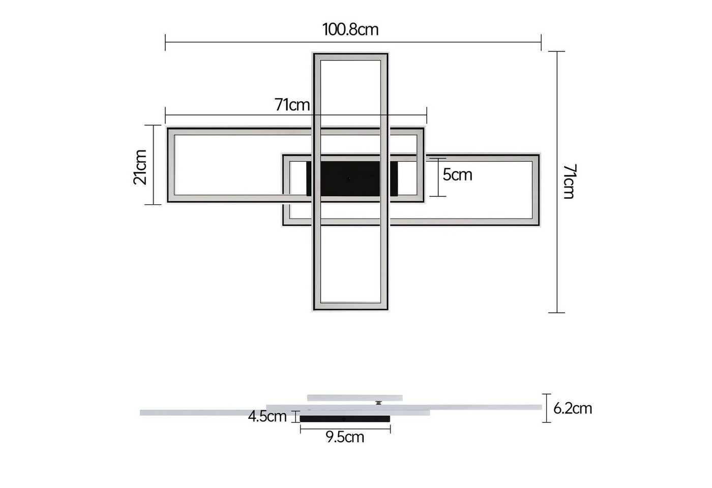 ZMH LED Deckenleuchte Deckenlampe Moderne Wohnzimmer Schlafzimmer mit Fernbedienung CCT/RGB, Augenschutz, Einfache Installtion, LED fest integriert, 3000-6000K, Modern RGB 13 Farbwechsel für Schlafzimmer Bild 5