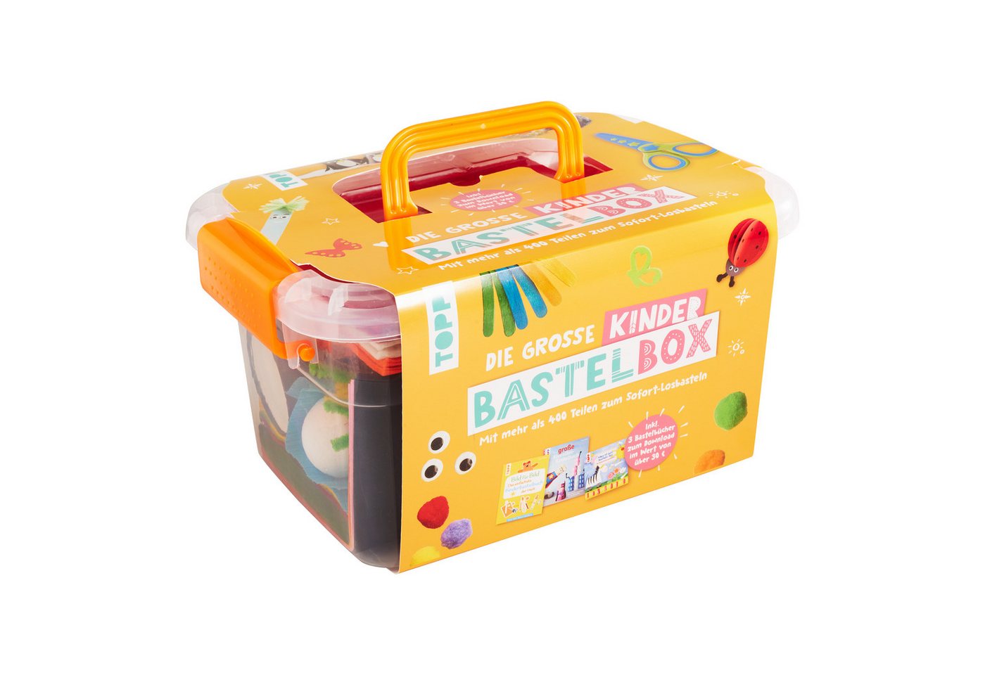Topp Kreativset Die große Kinderbastelbox, inkl. 3 Bastelbücher zum Downloaden