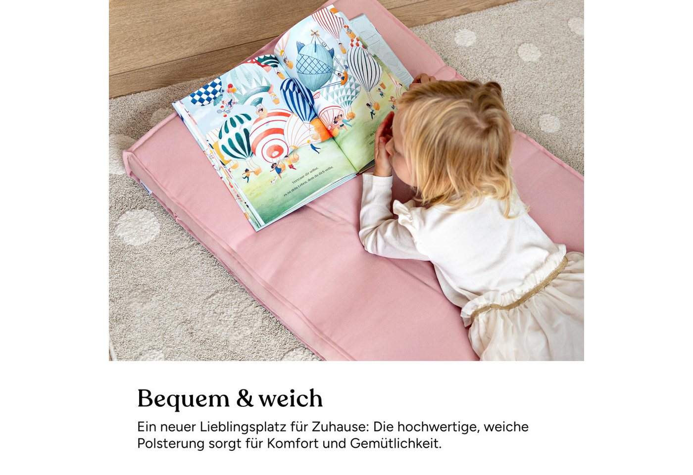 Ehrenkind Bodenkissen Bodenmatratze Futonmatratze aus 100 % Bio-Baumwolle, weich gepolstert, in 2 Größen Bild 2