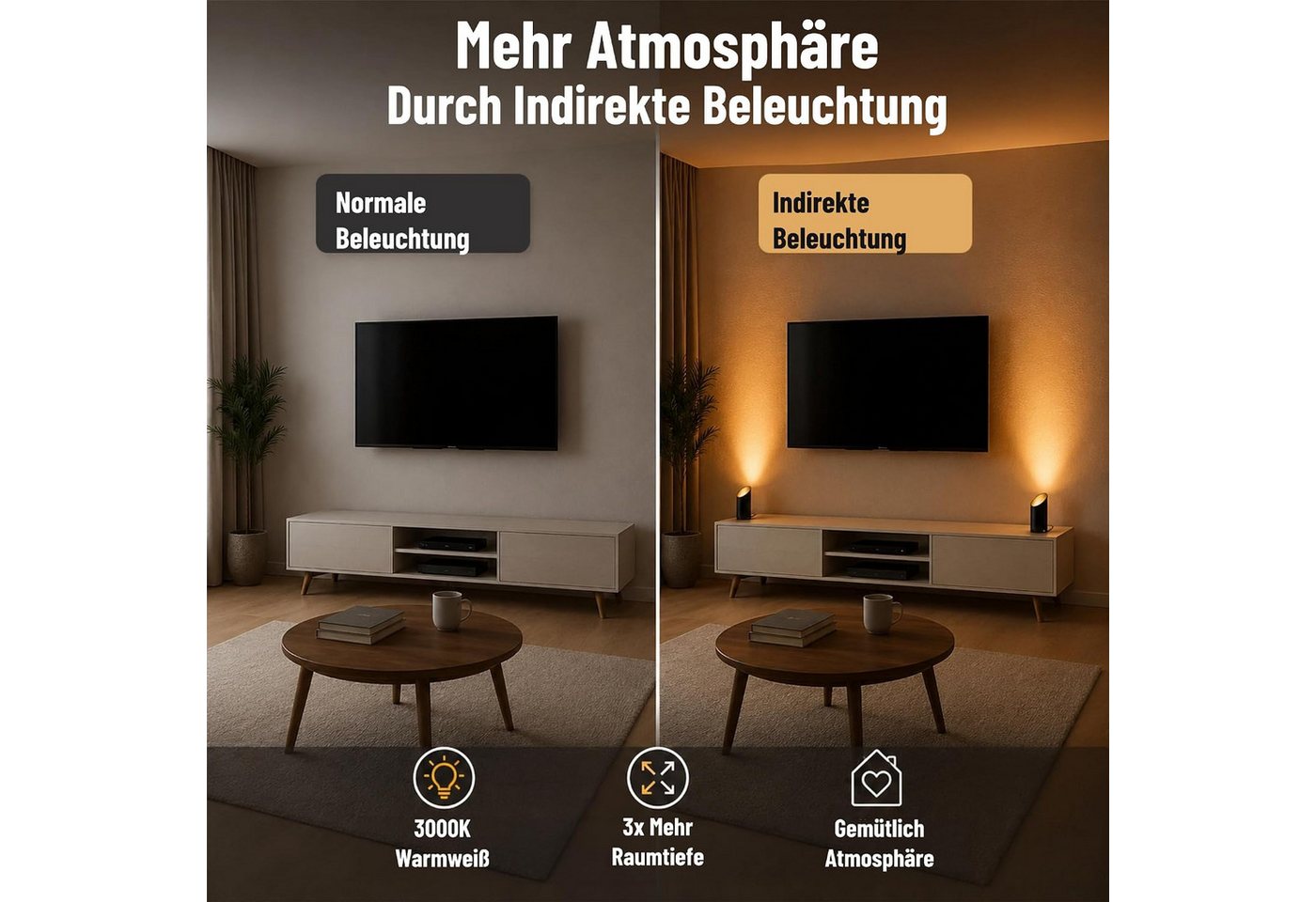 FELIXLEO LED Gartenstrahler LED Bodenstrahler Innen 3000K 7W GU10 Schwarz 1 Stück Bild 5