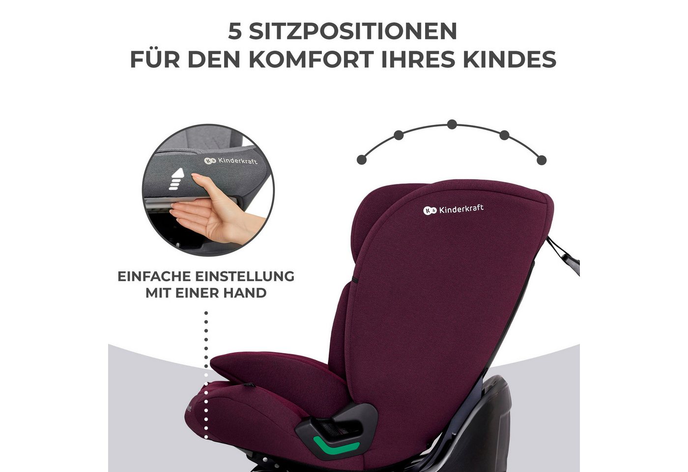 Kinderkraft Autokindersitz ONETO3 i-Size, ab: 15 Monaten, bis: 12 Jahren, ab: 76 cm, bis: 150 cm