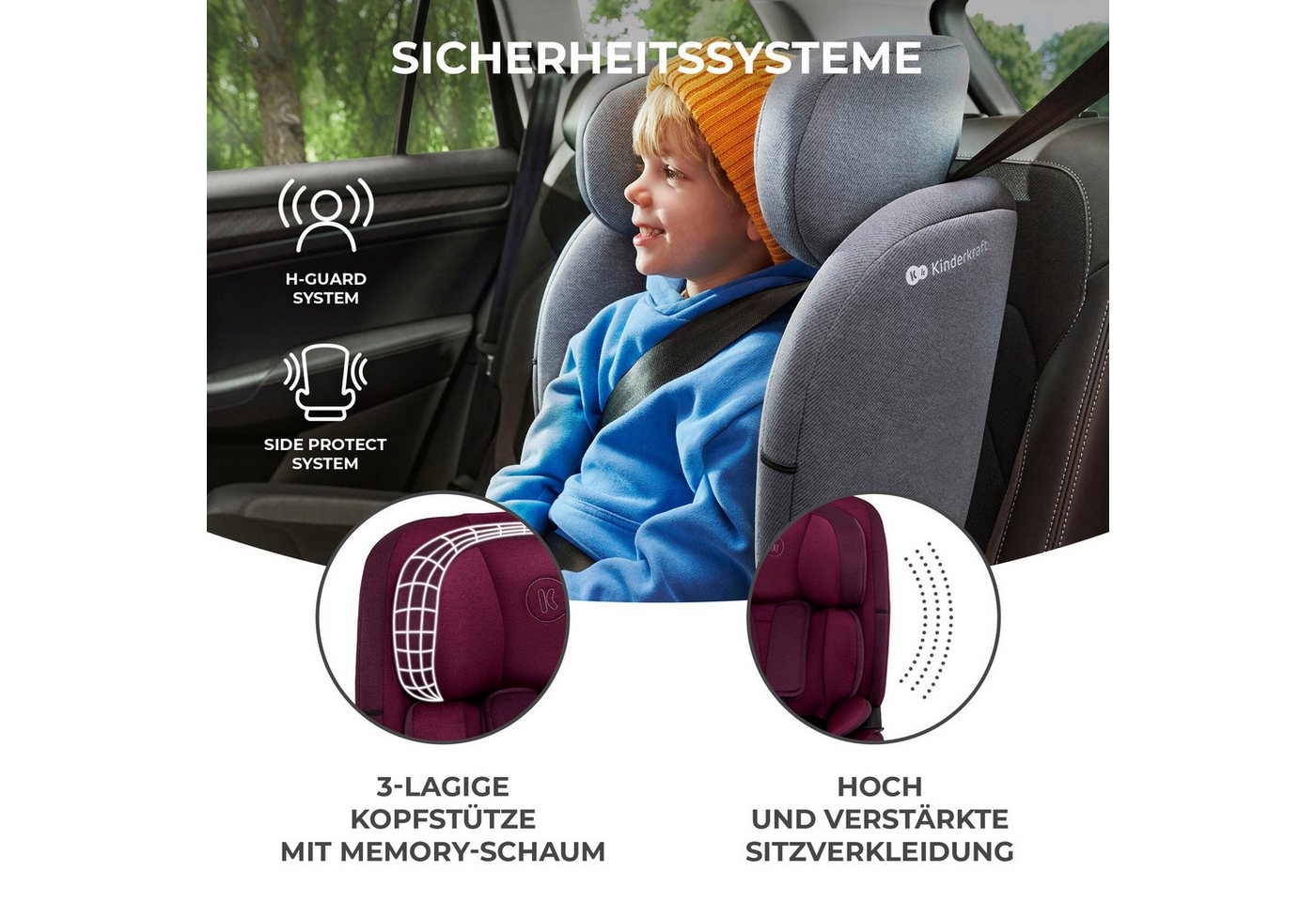 Kinderkraft Autokindersitz ONETO3 i-Size, ab: 15 Monaten, bis: 12 Jahren, ab: 76 cm, bis: 150 cm Bild 5
