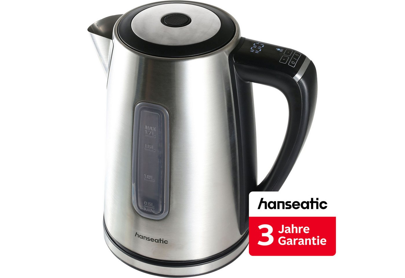 Hanseatic Wasserkocher HWK17DSD, 1,7 l, 2200 W, inkl. 3 Jahre Herstellergarantie