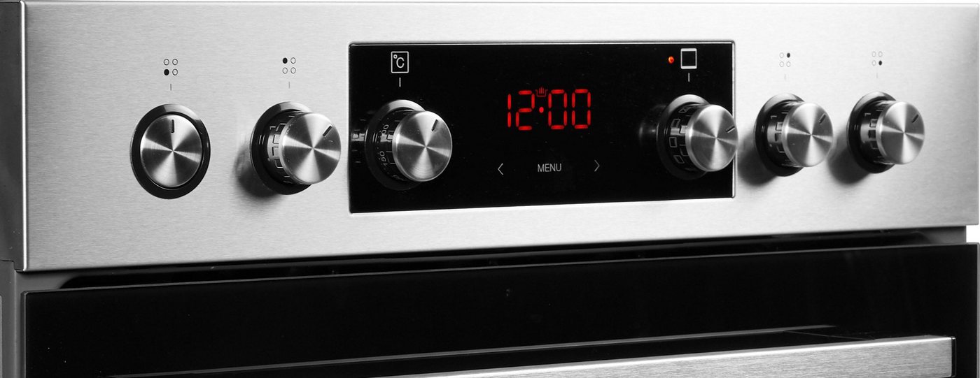 Amica Elektro-Herd-Set EHCX 933 110 E, mit 1-fach-Teleskopauszug, Steam Clean, Komfortables Kochen und Backen mit praktischer Unterstützung
