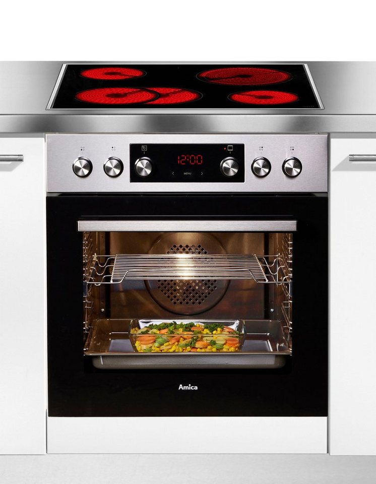 Amica Elektro-Herd-Set EHCX 933 110 E, mit 1-fach-Teleskopauszug, Steam Clean, Komfortables Kochen und Backen mit praktischer Unterstützung Bild 2