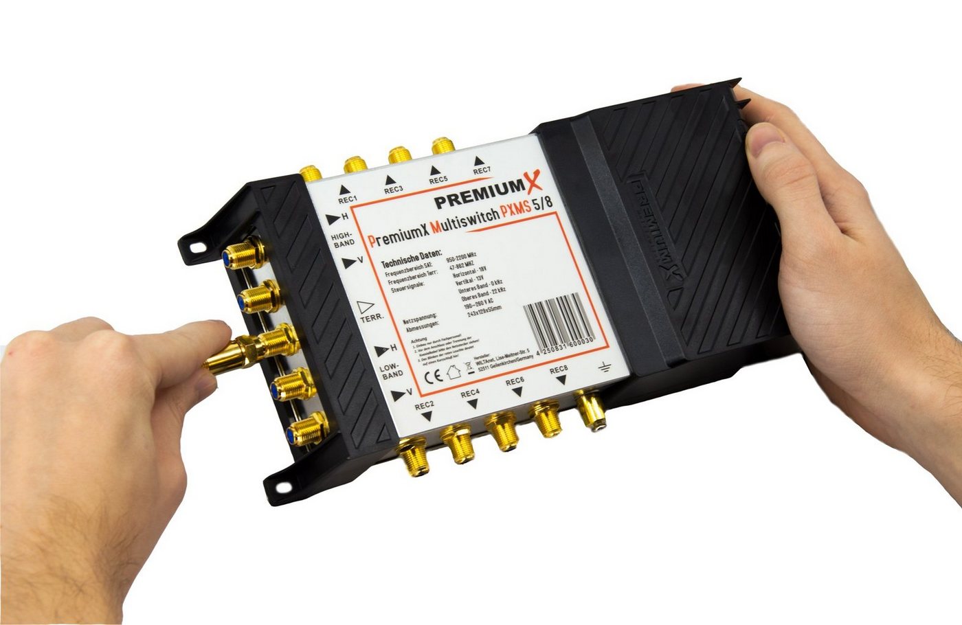 PremiumX SAT-Multischalter PXMS 5/8 Multischalter mit Netzteil Multiswitch 1 SAT für 8 Teilnehmer Bild 3