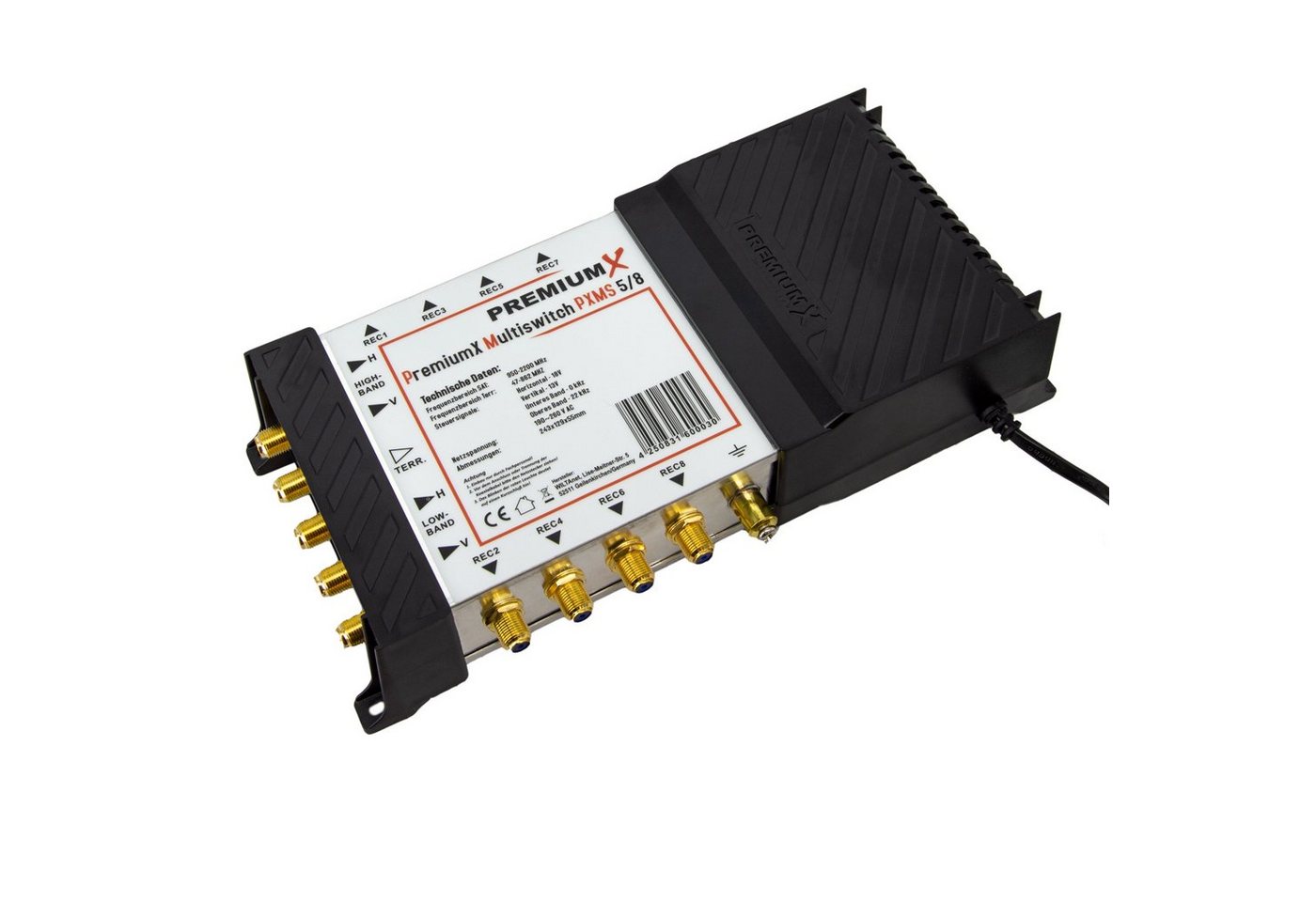 PremiumX SAT-Multischalter PXMS 5/8 Multischalter mit Netzteil Multiswitch 1 SAT für 8 Teilnehmer Bild 5