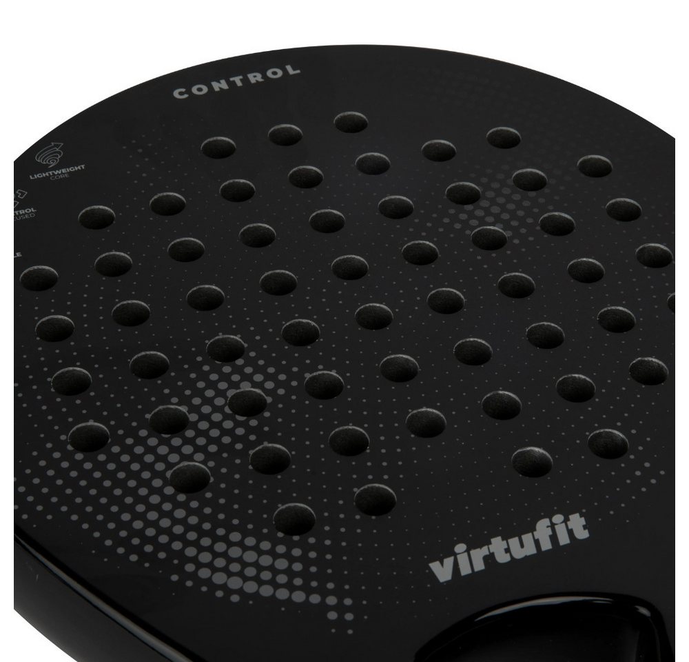 VirtuFit Padelschläger VirtuFit Control Padel-Schläger Schwarz Grau 365 g Rund Glasfaser