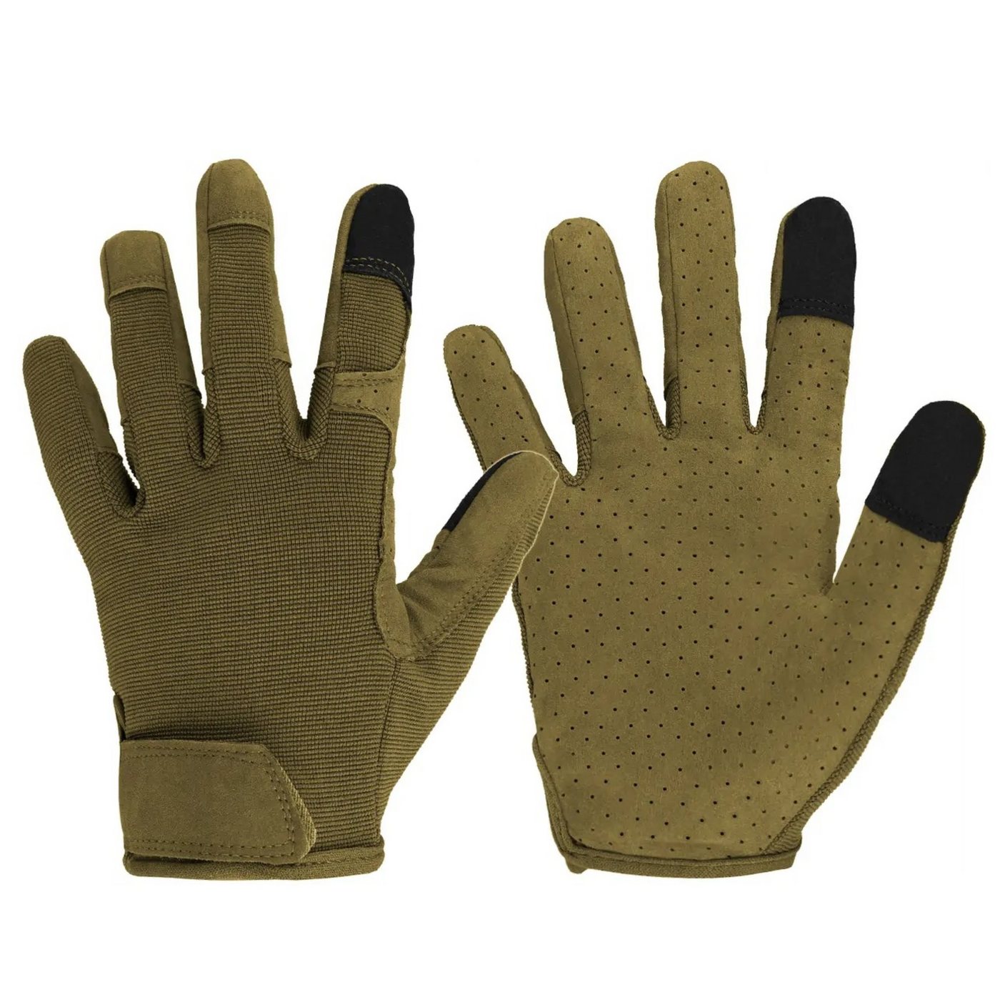 Foxter Multisporthandschuhe Taktische Schutzhandschuhe Militär Outdoor Oliv L/XL (Taktische Schutzhandschuhe Outdoor Touchscreen mit Klettverschluss, Taktische Outdoor Handschuhe Touchscreen mit Knöchelverstärkung Set) Touchscreen, verstärkte Bereiche, atmungsaktiv, Klettverschluss Bild 3