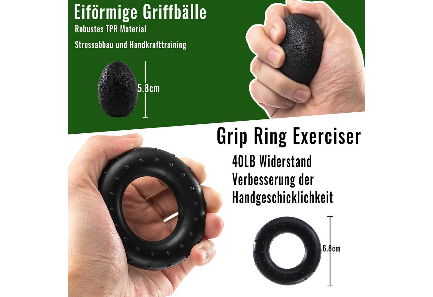 Kityhome Handmuskeltrainer Handtrainer-Set, 5-tlg., 5–60 kg, Zähler, Finger-Grip, Ideal für Klettern, Fitness, Instrumentenspiel & Büroarbeit Bild 3