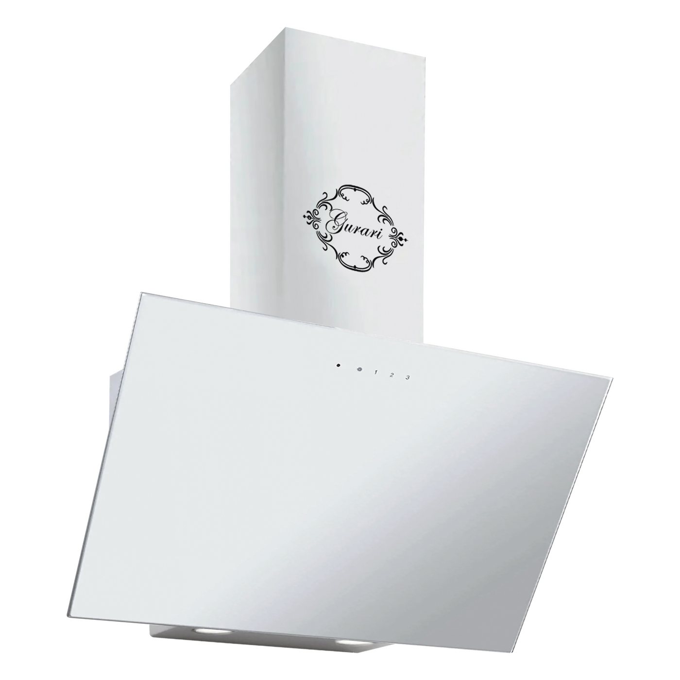 GURARI Kopffreihaube GCH 286 WH 6 Dunstabzugshaube 60cm, 1000m³/h Wandhaube,Weiß Glas Bild 2