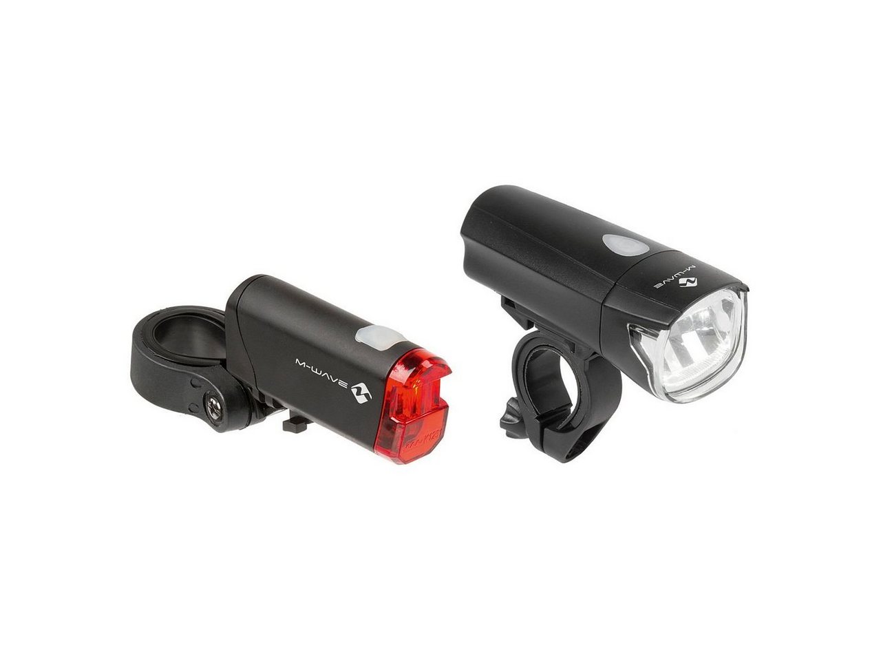 M-Wave Fahrradbeleuchtung Batterielampen Set 30 Lux Atlas K50 LED Frontlicht Rücklicht Bild 4