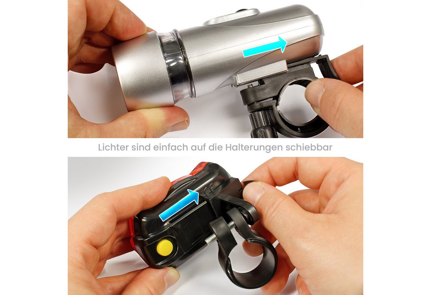 EAXUS Taschenlampe, Outdoor LED Beleuchtung rot & weiß, inkl. Halterungen, versch. Modi