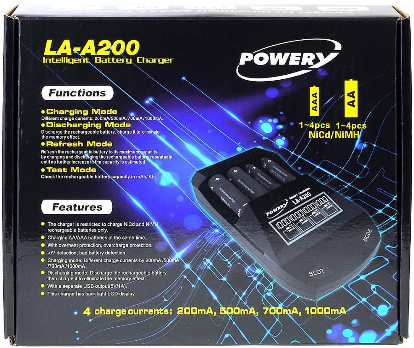 Powery Ladegerät für NiCd NiMH AA Mignon und AAA Micro Akkus Universal-Ladegerät Bild 4