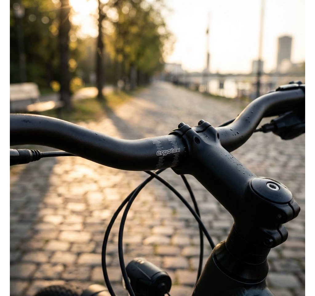 Ergotec Fahrradlenker Ergotec Lenkerbügel Trekking Alu Ø 25,4 mm 590 mm schwarz/eloxiert 47° Bild 2