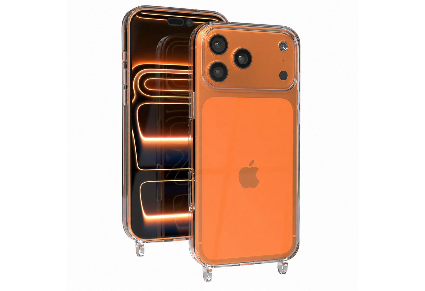 EAZY CASE Handykette Handyhülle für Handyketten mit Befestigungsösen für iPhone Modelle 6,9 Zoll, Hülle für Handykette, Transparent mit Ösen für Apple iPhone 17 Pro Max