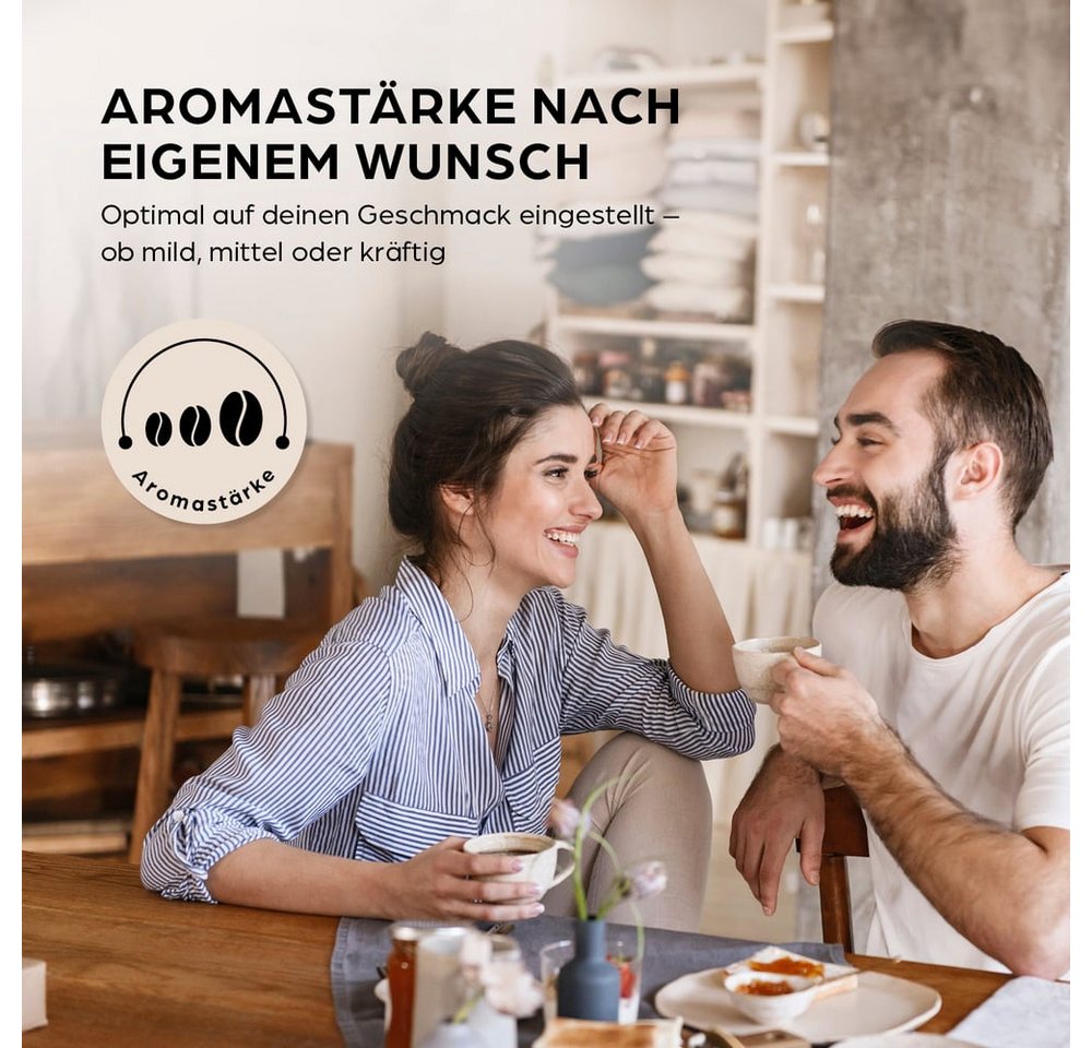Barista Filterkaffeemaschine mit Thermokanne LED-Display 900W Edelstahl, 1l Kaffeekanne, 24h Timer & Permanentfilter, Für 8 Tassen Kaffee Bild 2
