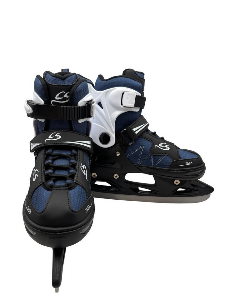 Cox Swain Schlittschuhe FROSTY – größenverstellbar, Softboot – Blue/Black – M (37-40), Verstellbare Schlittschuhe mit Edelstahlkufen