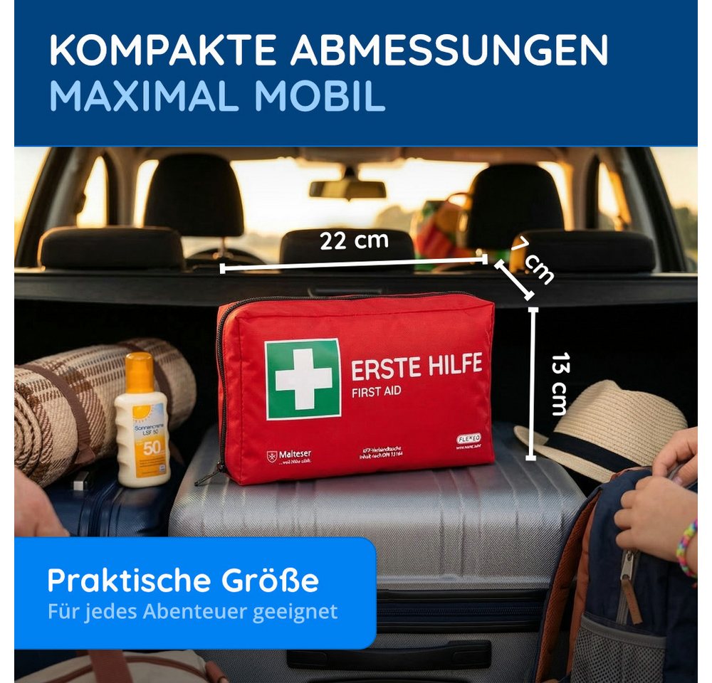 FLEXEO KFZ-Verbandtasche DIN 13164:2022, Erste-Hilfe-Set für Autos, PKWs Bild 3
