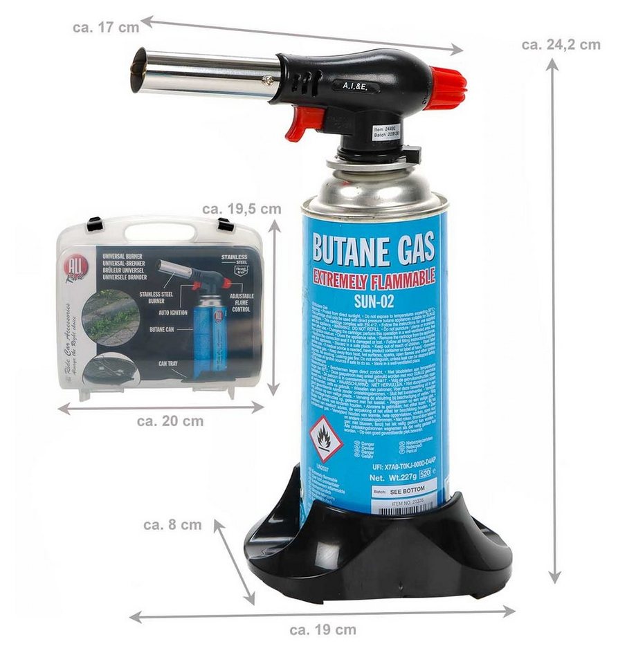 All Ride Gaskartusche Universal-Brenner mit Butan-Gaskartusche, Zubehör für Unkrautbrennen, Bunsenbrenner Aufsatz, Butan-Gaskartusche