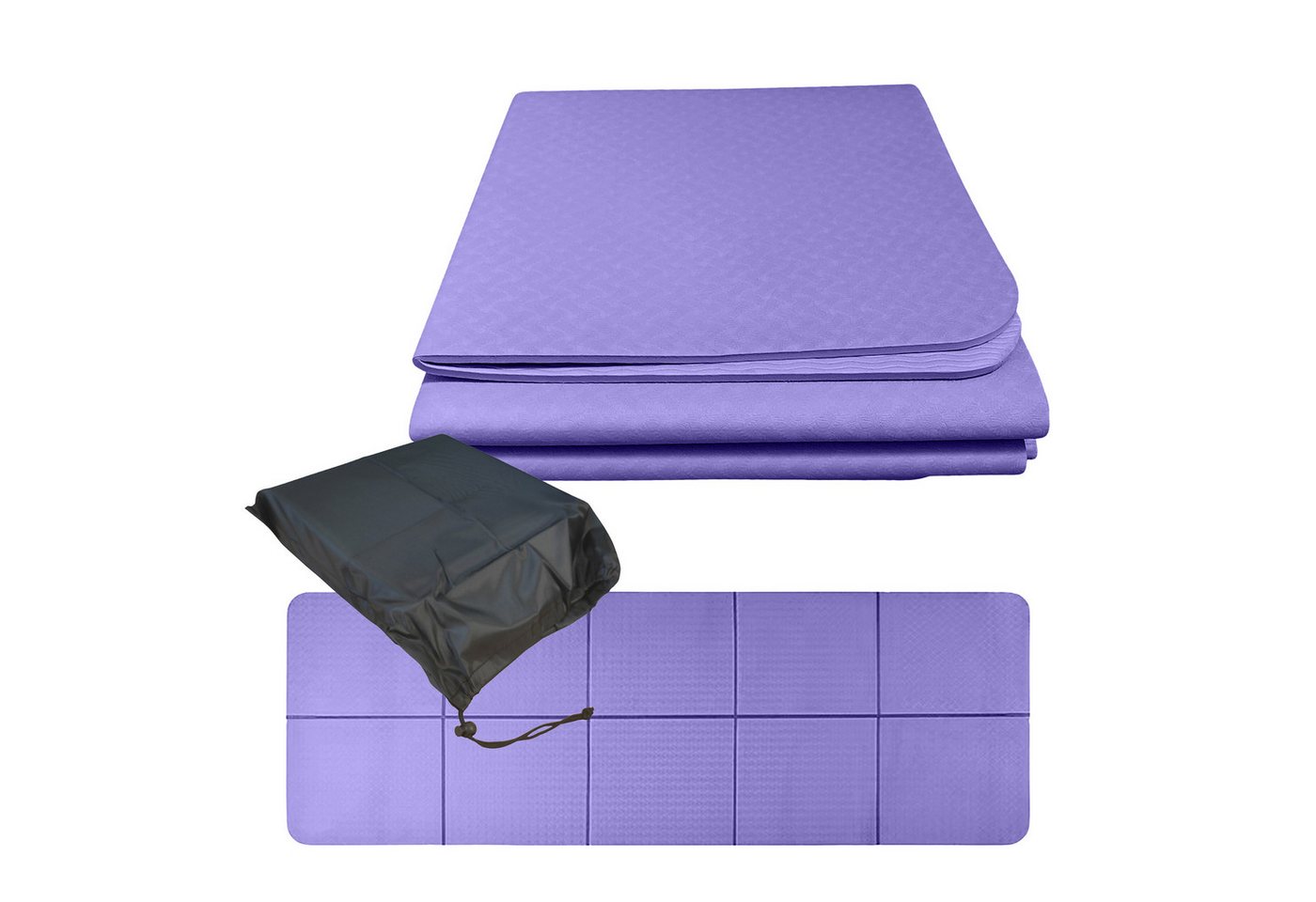 relaxdays Yogamatte Faltbare Yogamatte 6 mm (2-St), lila