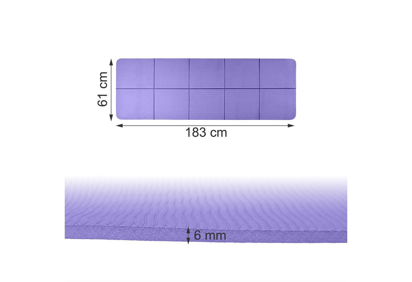 relaxdays Yogamatte Faltbare Yogamatte 6 mm (2-St), lila Bild 2