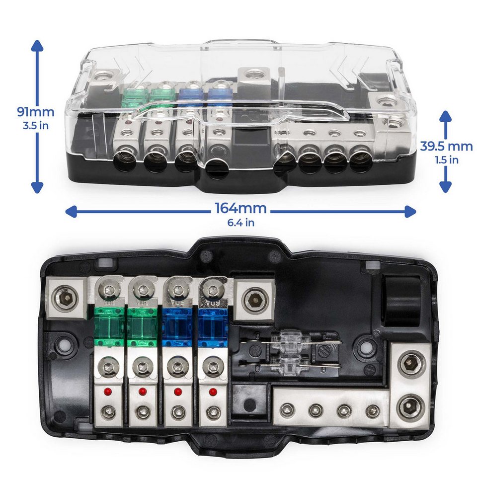 Adapter Universe Kfz-Sicherungshalter Mini ANL Sicherungshalter Verteiler 30A 60A 80A 4er Verteilerblock Bild 3