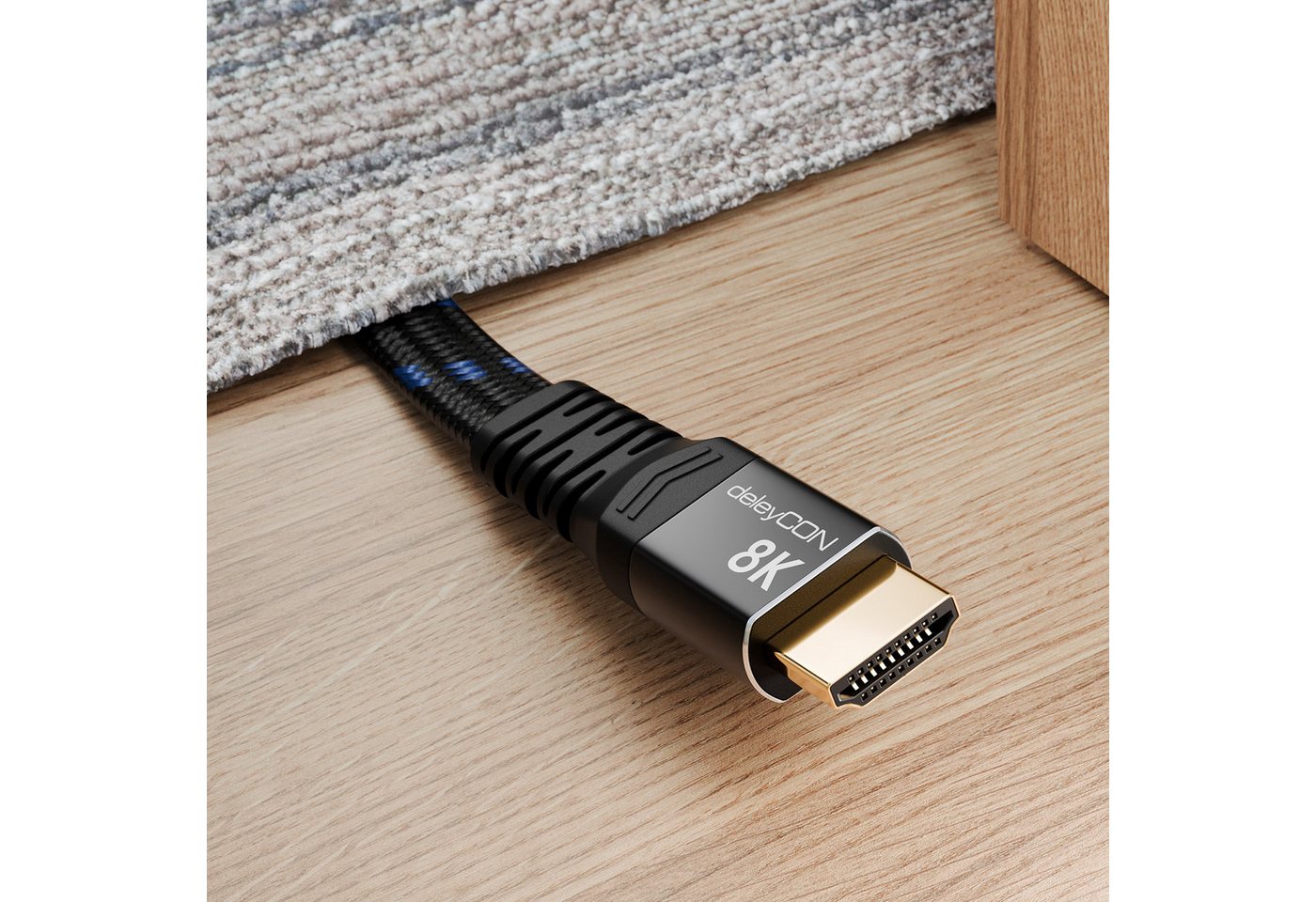 deleyCON 1,5m 8K UHD HDMI 2.1 Flachkabel HDR ARC Dolby 48Gbit/s 8K@60Hz HDMI-Kabel Bild 4