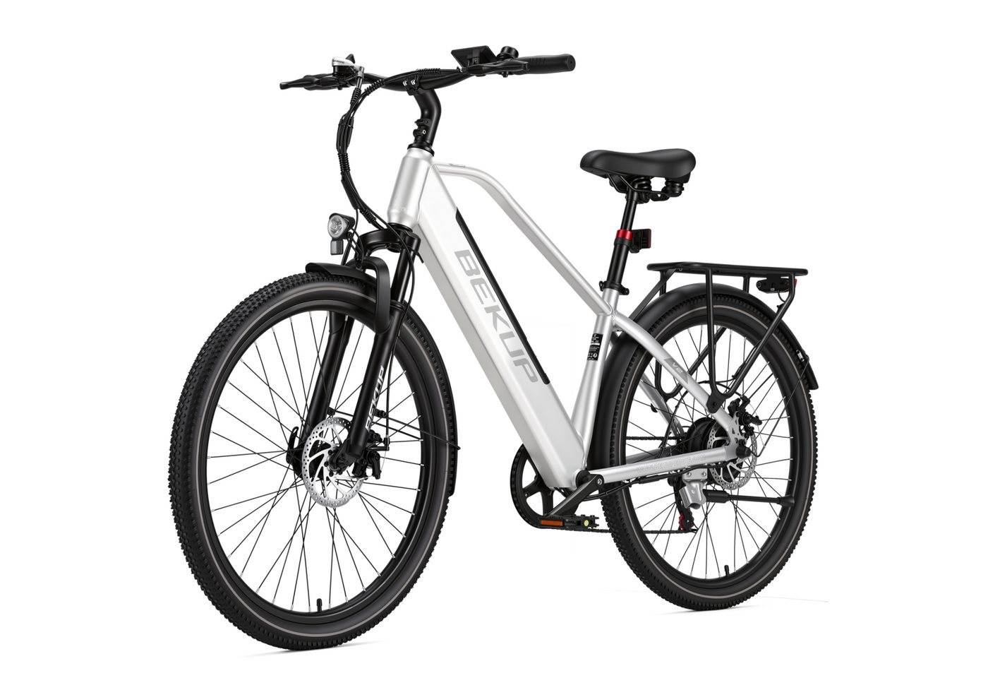 BEKUP E-Bike Cityrad V2 26 Zoll Cityrad Elektrofahrrad, Damen u. Herren, 45 Nm, 7 Gang Shimano Shimano Tourney TZ Schaltwerk, Kettenschaltung, Heckmotor, 522 Wh, (Komplettset, E-Bike inklusive Akku und Ladegerät), City-Trekkingrad bis 120 km, 250 W Heckmotor, Scheibenbremsen Bild 3