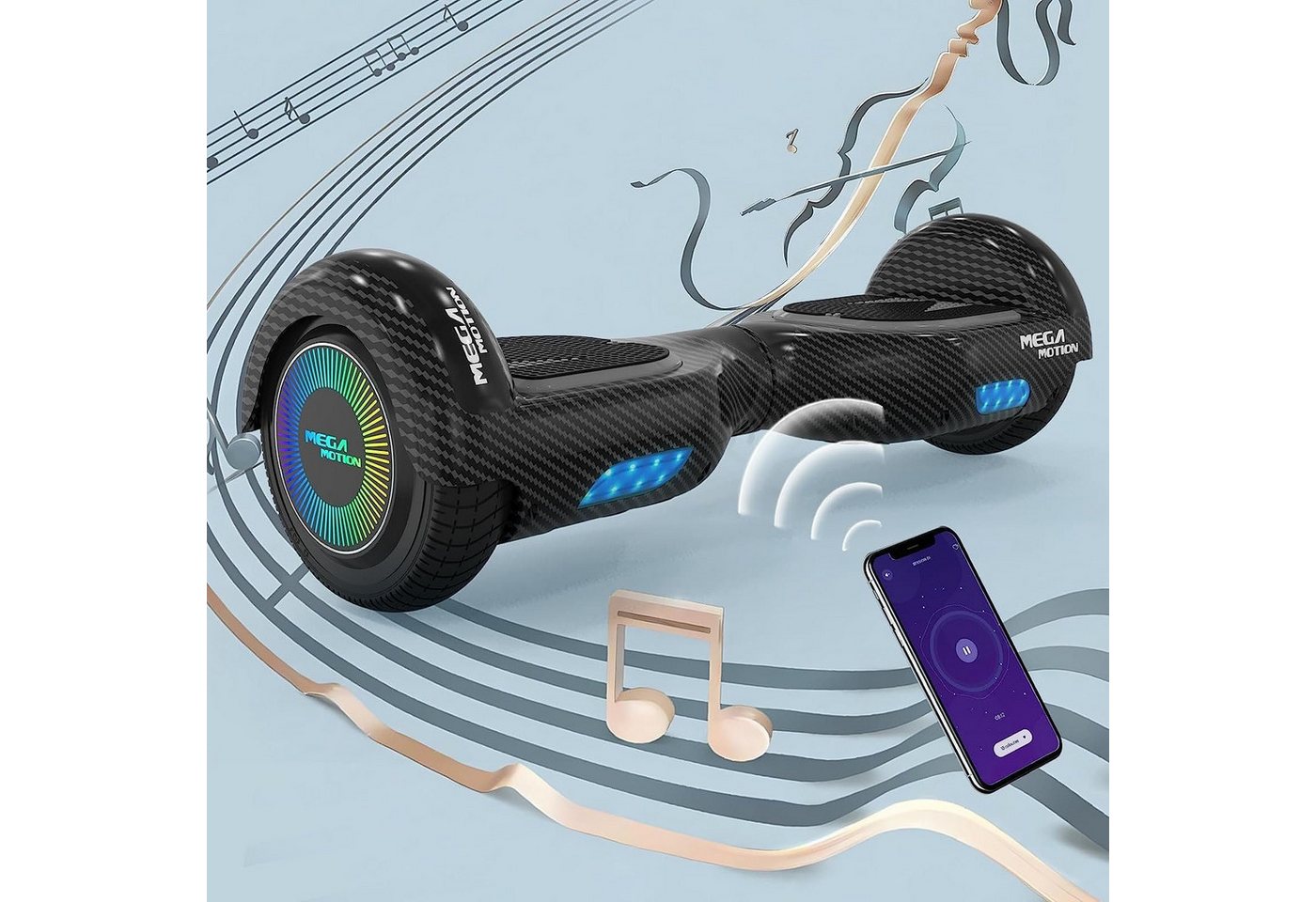 HITWAY Balance Scooter 6,5 Zoll Hoverboard mit Bluetooth und zwei starke Motoren, 15 km/h, Geschenk für Kinder und Jugendliche Bild 3