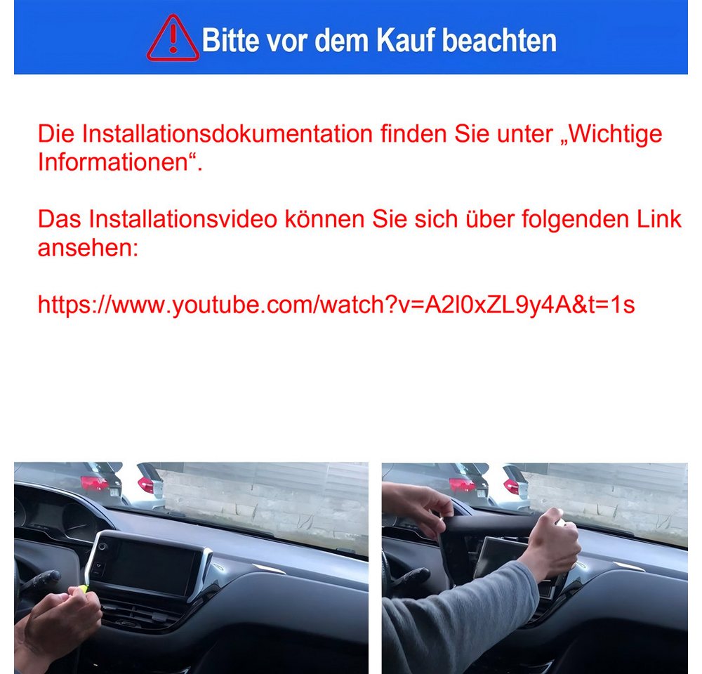 ESSGOO 10.1" Für Peugeot 208/2008 2012-2018 Autoradio Android 15 Autoradio (RDS, Digitalradio (DAB), FM, Apple Carplay Android Auto NAVI SWC BT EQ) Bild 5