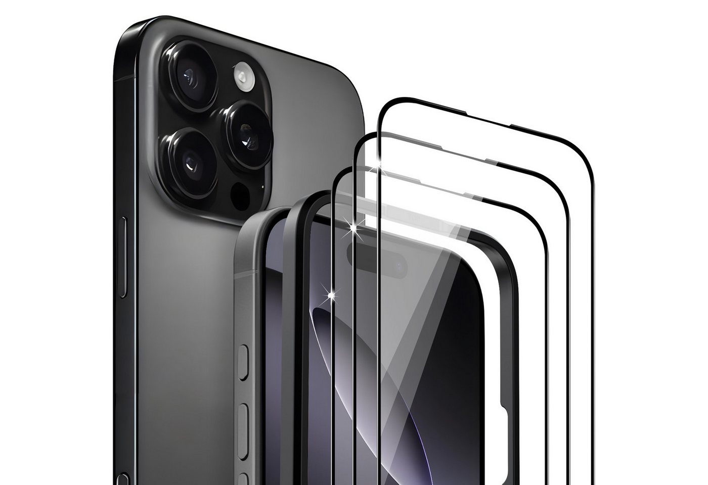 Sytifro Schutzfolie Panzerglas für iPhone 18 &17, 10H Härte Schutzfolie, Displayschutz, (iPhone 17 Pro Max/ iPhone 17 Pro/ iPhone 17 Air/ iPhone 17/ iPhone 16 Pro Max/ iPhone 16 Pro/ iPhone 16 Plus/ iPhone 16, HD- Panzerglasfolie, blasenfrei Displayschutzfolie), 3 Schutzglas + 1 Montagerahmen, Premium Panzerfolie Bild 5