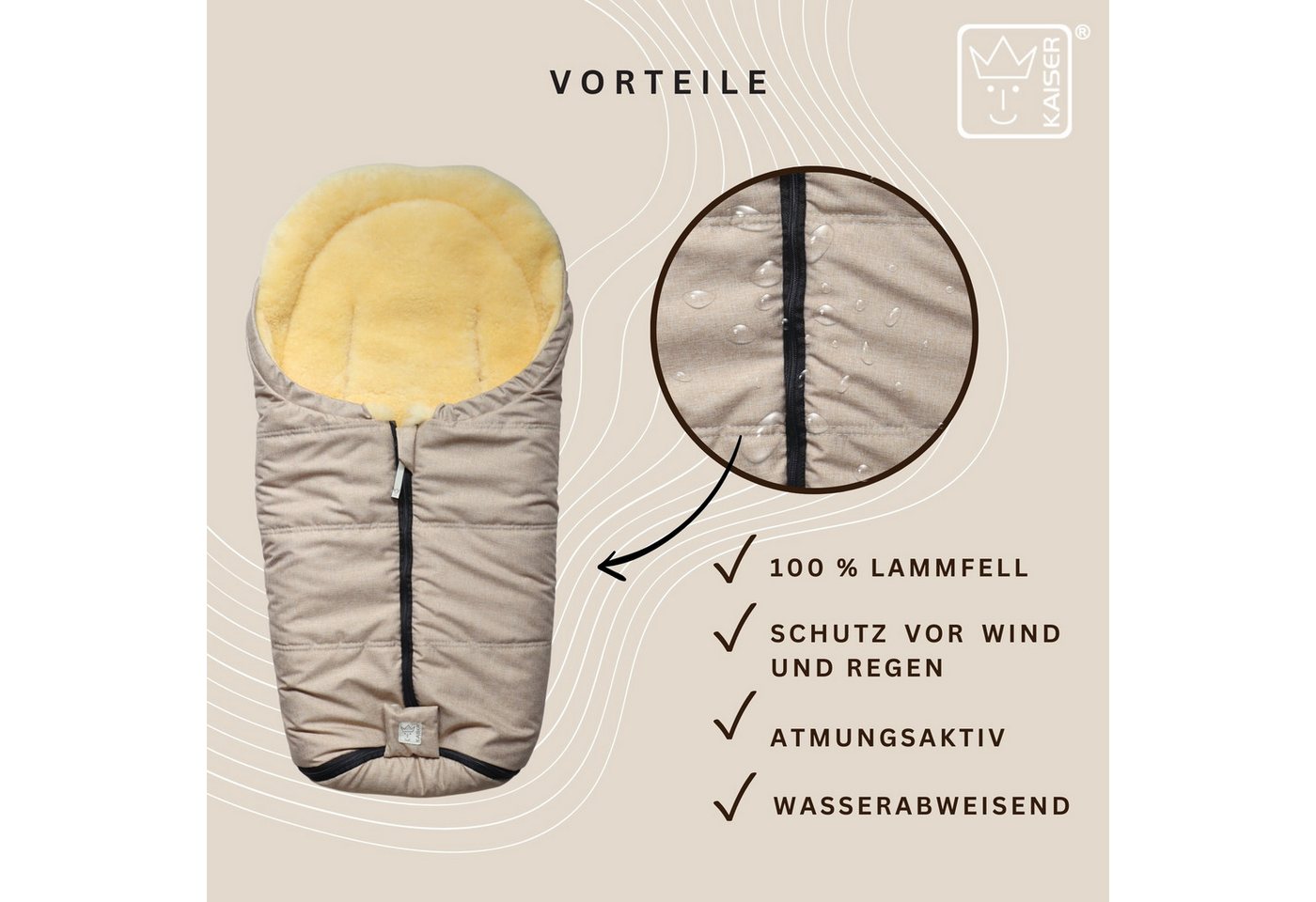 Kaiser Fußsack Naadja Lammfell Einschlagsäckchen Bild 2