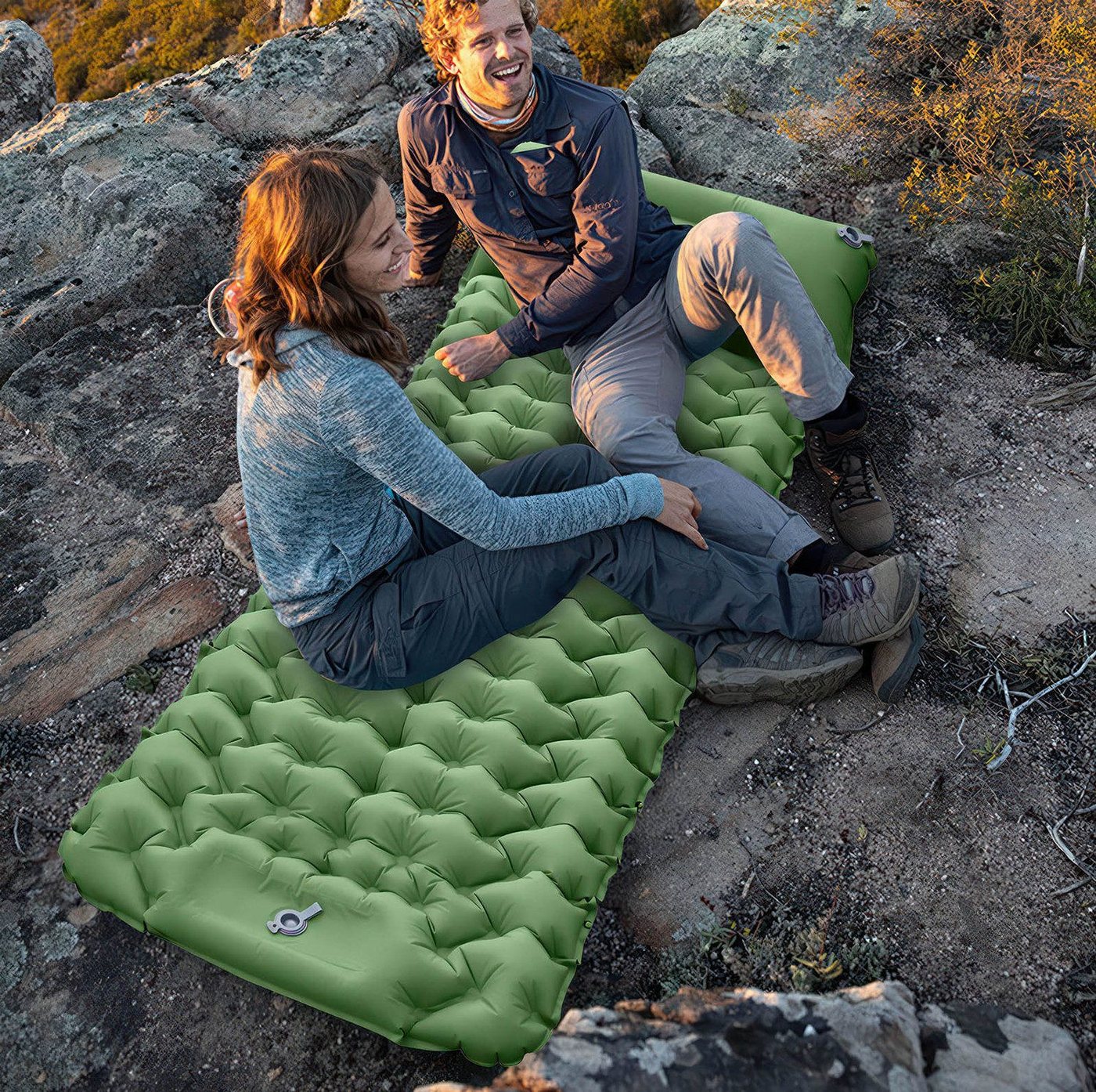 LEMLIT Isomatte Isomatte Selbstaufblasend mit kopfkissen Outdoor campingmatte, (1er Set, 1-tlg., 193*68*8cm), Camping Luftmatratze mit Kissen & Fußpumpe Bild 4