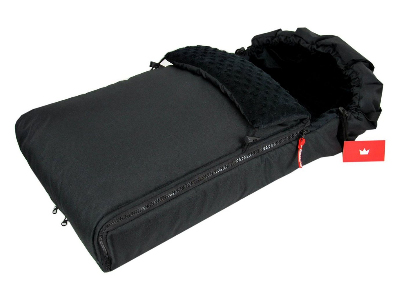 BabyLux Fußsack BABYLUX Fußsack MINKY Kinderwagen Buggy Fleece Babyschale Thermo, Schwarz + Schwarz 3tlg + Muff