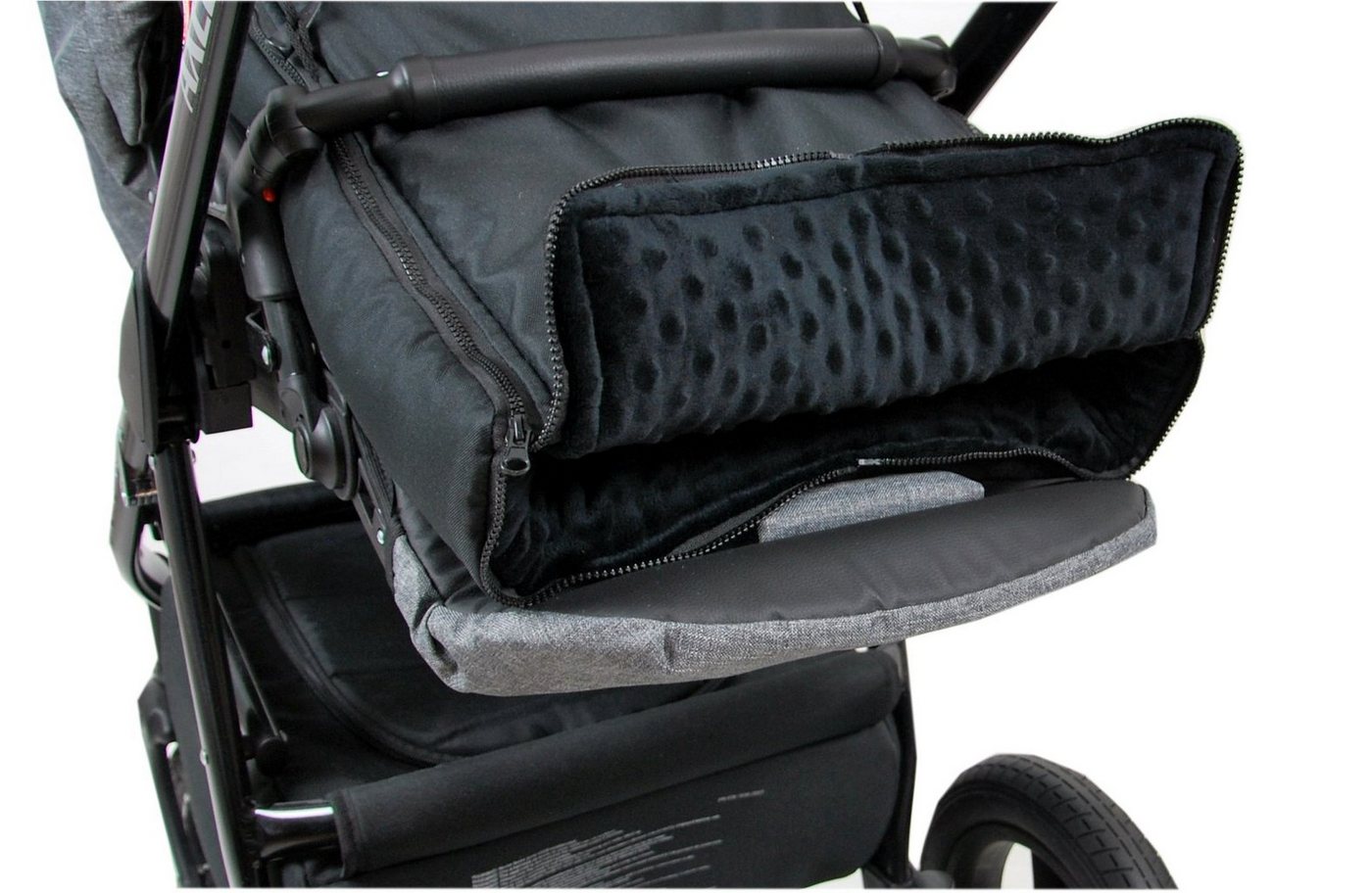 BabyLux Fußsack BABYLUX Fußsack MINKY Kinderwagen Buggy Fleece Babyschale Thermo, Schwarz + Schwarz 3tlg + Muff Bild 3