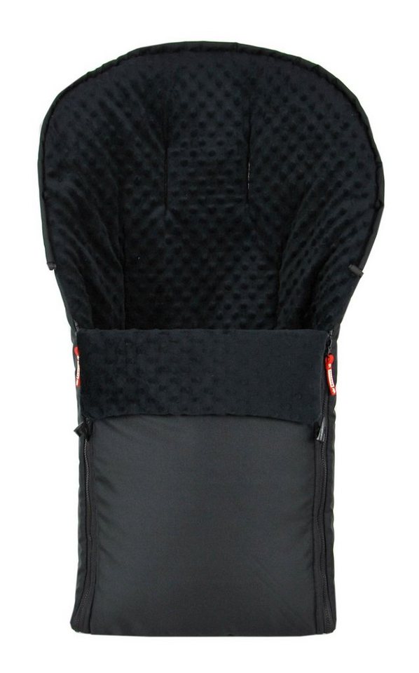 BabyLux Fußsack BABYLUX Fußsack MINKY Kinderwagen Buggy Fleece Babyschale Thermo, Schwarz + Schwarz 3tlg + Muff Bild 4