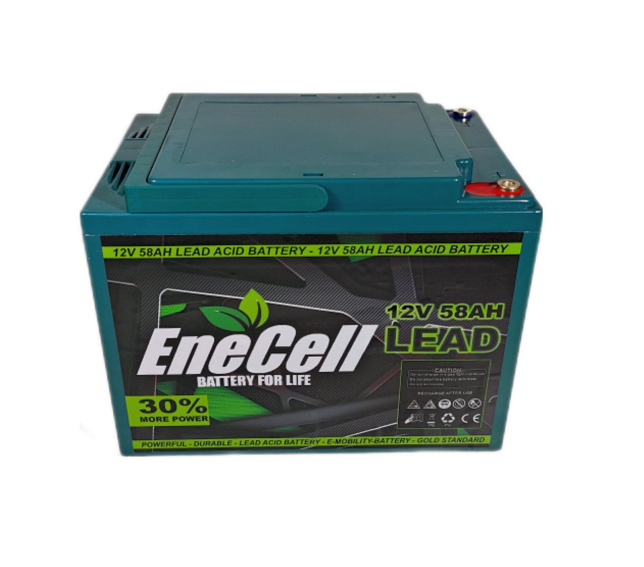 ENECELL Einzelakku 12V 58Ah für ElektroFahrzeuge Kabinenroller Akku 58000 mAh (12 V), mit Tragegriff