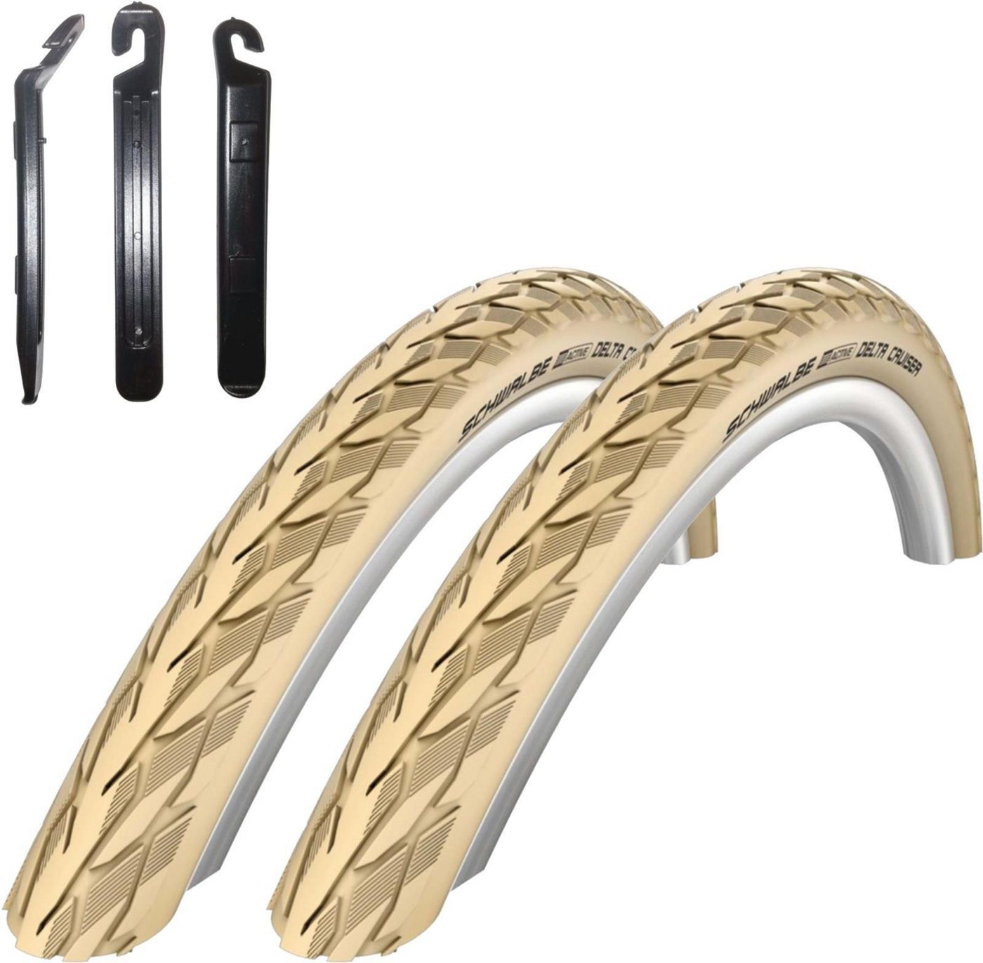 maxxi4you Fahrradreifen 2 x Schwalbe Delta Cruiser Plus 28 x 1,40 Creme/Reflex inkl. RH Bild 2