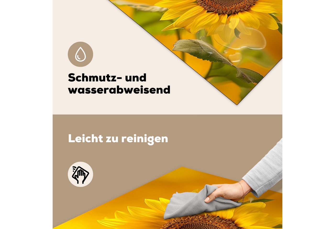 MuchoWow Herd-Abdeckplatte Sonnenblume - Blume - Gelb, Vinyl, (1 tlg), Cerankochfeld Abdeckung, Herd Abdeckplatten Vinyl, 58x59 cm Bild 2