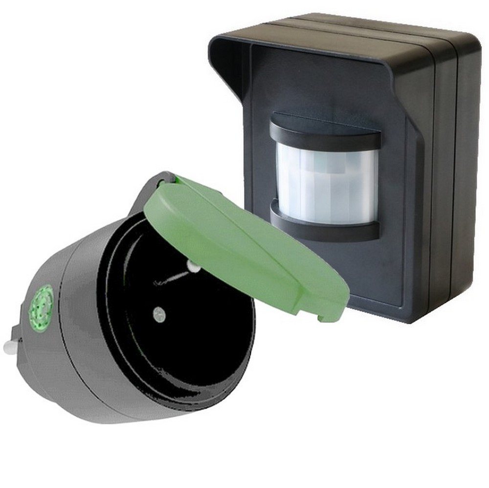 DIW-Funk Bewegungsmelder PD-543 DIW-FUNK Bewegungsmelder IP44 mit Outdoor-Funkstecker DOR-2300, (Funk-Bewegungsmelder IP44, DIW-44, Funk-Outdoorstecker IP44, DOR-2300), IP44, Funk