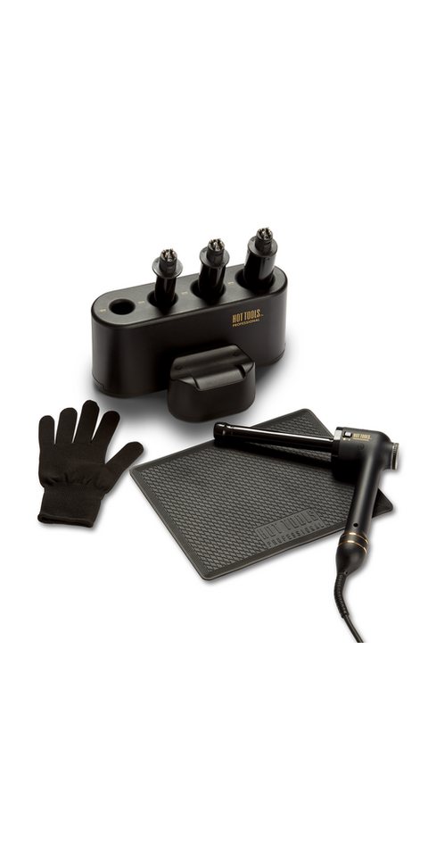 HOT TOOLS Lockenstab HOT TOOLS Curl Bar Set Black Gold Ultron Mach 4 Waffelzange S Schwarz